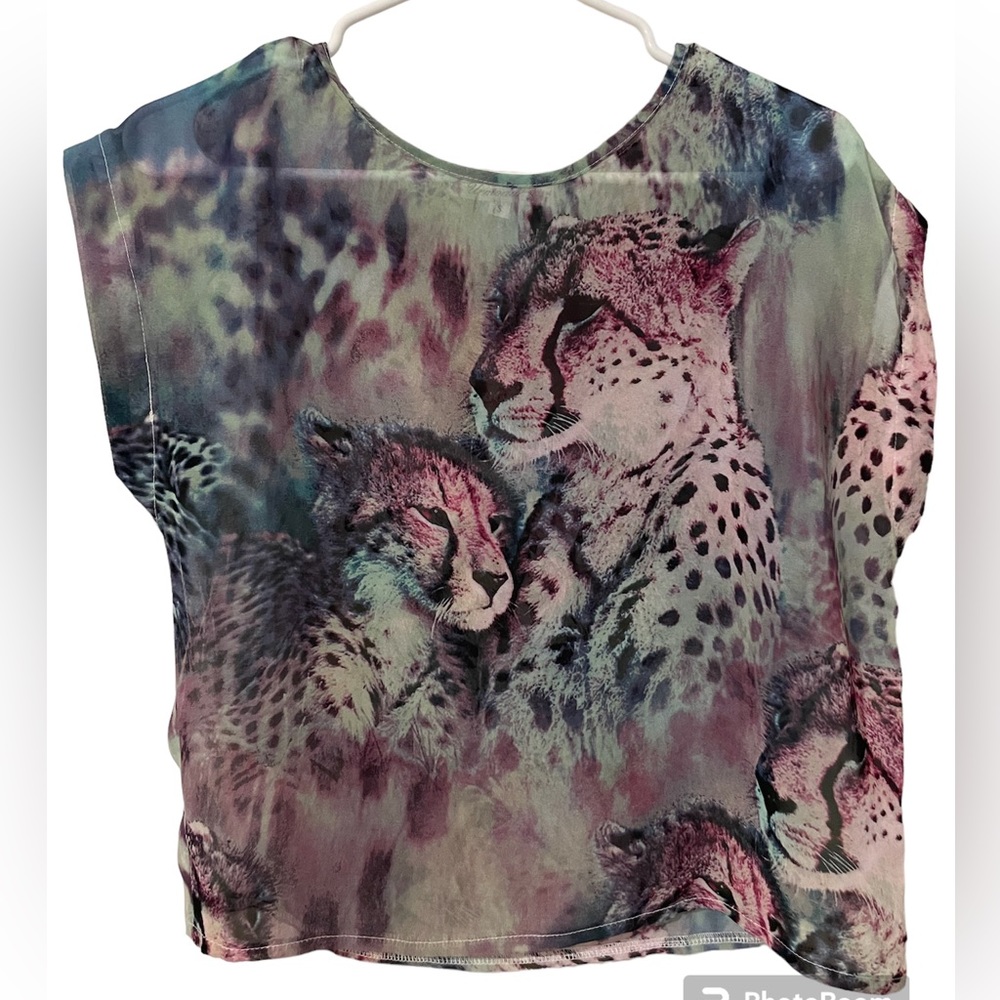 Multicolored sheer blouse